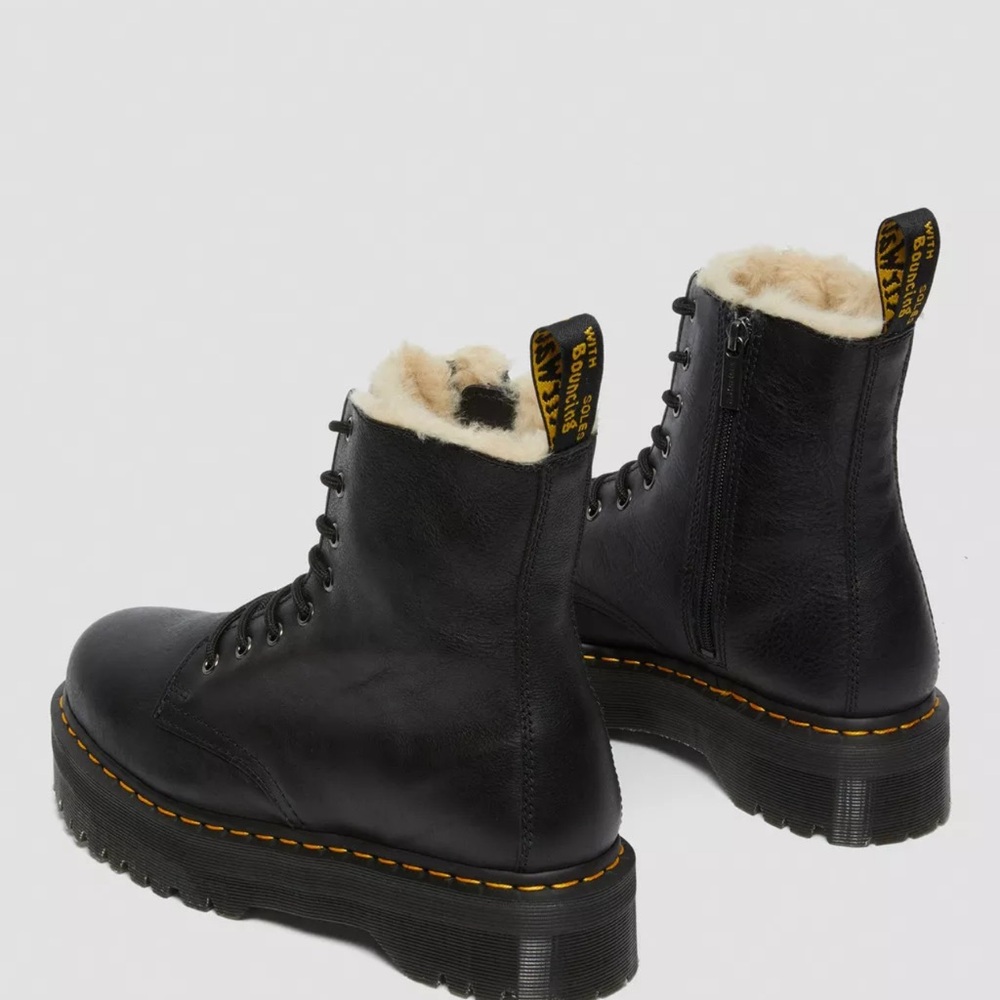 DR MARTENS JADON BOOT LEATHER FAUX FUR LINED PLATFORMS - Picture 4 of 16